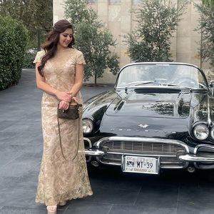 Tadashi Shoji Illusion Yoke Gown Size 8